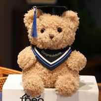 Doctor's Clothing Teddy Bear Doll Plush Toy Small Sitting Bear Doll Boys Girls Students Graduation Gift 23cm