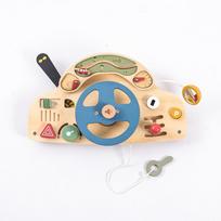 Baby Montessori Toys Wooden Steering Wheel Busy Board Wooden Sensory Car Block Toy Toddlers Preschool Early Education Gift