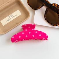Hairpin Polka Dot Hair Clip Retro Grab Clip Personalized Acetic Acid Hair Claw  Female raudona