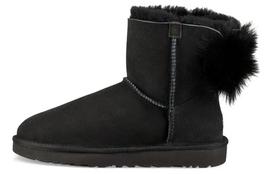 UGG Fluff Bow Mini Fleece Lined Black Women's 1094967-BLK 37
