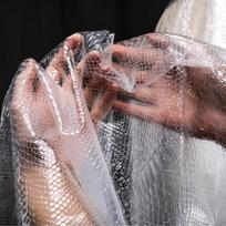 Transparent/Frosted TPU Waterproof Fabric Snake Skin Pattern Tarp Creative Bottoming Shirt Skirt Clothing Fabric for DIY Sewing 50X130CM