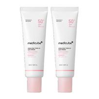 Medicube PDRN Pink Tone-Up Sunscreen, SPF 50+ PA++++, Brightening Glow Base, 50ml (2-Pack)