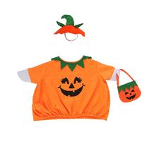 Halloween Pumpkin Costume Set Includes Shirt Hat and Pumpkin Bag for Festive Porch Decoration 23 Inch Size Suitable for Holiday Events and Parties One Size