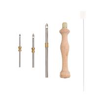 2.5mm/3.5mm/5mm Punch Needle Set Creative DIY Craft Cross Stitch Needles Changeable Head Wooden Handle Punch Stitching Kit