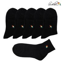 Arnold Palmer Girls' Black Socks Basic Plain Black Middle School Socks Mid-Length 5-Pair Set Made in Korea LSP003 Black 5 pairs