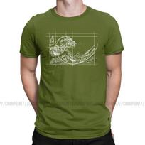 Hokusai Meets Fibonacci Sequence Golden Ratio Men S T Shirt Math Technical Geek Casual Tees Round 3XL