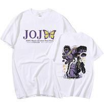 Japanese Anime JOJO's Bizarre Adventure Printed Short-Sleeved T-Shirt Jotaro Round Neck Loose Casual Funny Cotton Unisex Top S įvairiaspalvis