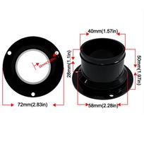 ABS Exhaust Duct Connector Flange Round 50-160mm Pipe Air Vent Connector Black Bevel Flange Adapter for Exhaust Air System