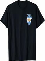 Argentina Flag Pride Anatomical Heart Soccer Sport Player T-Shirt S įvairiaspalvis