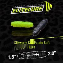 Elitelure Ailite Silkworm Soil Potato Salted Soft Lure for Bass and Blackfish 1.2 inch Bluegill 1.7g 3.2cm (12pcs)