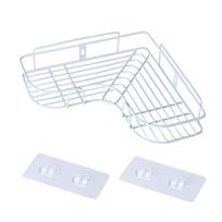 Stylish Non-perforated Corner Rack Toilet Tripod For Convenient Bathroom Storage White