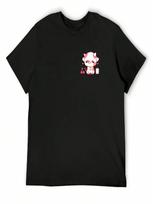 Cherry Cow Chibi Art Print T-Shirt Baggy Shirts Anime Clothes Blue Lock Cotton Graphic Tees Luxury Clothes unisex S įvairiaspalvis
