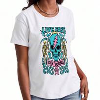 Skull Graphic unisex's Cotton T Shirt, Premium Cotton Print, Durable, Casual & Stylish, Featuring Artistic Skull Designs For A Unique And Fashionable S įvairiaspalvis