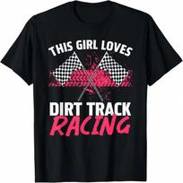 Funny Dirt Track Racing Art For S unisex Race Car Driver T-Shirt S įvairiaspalvis