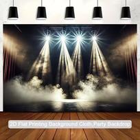 2D Smoky Dramatic Stage Backdrop Photography Background Banner 47.2x31.5inch/120*80cm