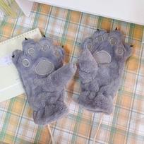 Warm Gloves Lolita Flush Cat Paw Gloves Female Winter Gloves Hanging Neck Mittens Bear Paw Gloves pilka