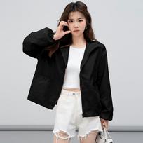 Pink Hooded Sun Protection Jacket with Zip Front (Multiple Colors) M juoda