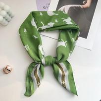 Autumn and winter high-end pony printing small square scarf, soft and skin-friendly shawl, breathable neck protection scarf, women's silk scarf 68*68cm