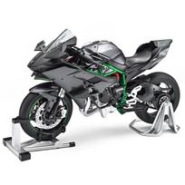 1/9 Kawasaki H2R Ninja su purškiamuoju lydiniu Motociklo modelis Žaislinė transporto priemonė Kolekcija Garsas ir šviesa Visureigis Autociklo žaislai Automobilis juoda