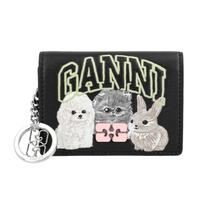 Ganni Animal Graphic Butterfly Logo Flap Card Wallet A6776 099 A6776 099