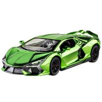 Simuliacija 1/24 Lamborghini Revuelto Superautomobilio Modelis su Garsu ir Šviesa Vaikams Berniukams Gimtadienio Dovana Miniatiūrinis Automobilis Namų Dekoras žalia