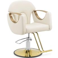 BARTON cream barber chair with footrest