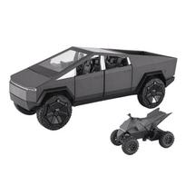 1/24 Tesla Cybertruck Pickup Alloy Car Model Diecasts Metal Toy Off-road Vehicles Car Model Simulation Sound and Light Kids Gift pilka spalva