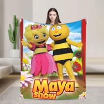 Bitės Majos pledas Super šiltas Juokingas pliušinis patalynės užtiesalas sofai kėdei lovai lėktuvo kelionėms Flanelinis lovatiesis Lovos uždangalas 30x40in