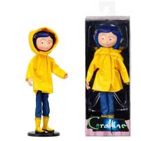 Coraline Kolekcinė Lėlė Lietaus Palto Versija NECA | Yra Sandėlyje Greitas Siuntimas Kalėdų ir Švenčių Dovana Dekoracija Slaptos Durys Cora raudona