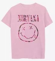 26 Nirvana Floral Smile Logo Boyfriend Fit Girls T-Shirt Unisex T-Shirt M