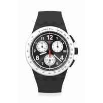 Swatch Nothing Basic About Black Naujas Chrono SUSB420 Laikrodis, Plastikas, juoda