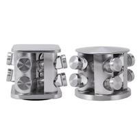 Rotatable Stainless Steel Kitchen Spice Rack - Multi-functional, Portable Seasoning Organizer