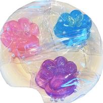 New Kawaii Cat Paws Sticky Squeeze Toys Soft Realistic Jelly Glitter Transparent Squeeze Toys Gifts for Kids and Adults 3pcs