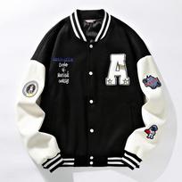 Green Astros Heavy Baseball Uniform Towel Embroidered College Style Jacket Couple Casual Versatile Boys Jacket M