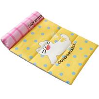 Breathable Cat Cooling Pad Folding Triple Fold Pillow Cushion Pet Bed Ice Silk Cold Mat  Kennel 19.69x15.35 in geltona