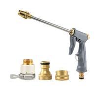High Pressure Water Spray Gun for Car Washing and Garden Cleaning with Adjustable Nozzle and Multiple Connectors for Household Use One Size