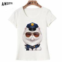 Welsh Corgi Officer Print T Shirt Summer Cute Women T Shirt Pit Bull Terrier Panda L