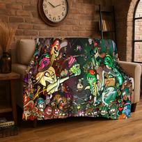 funny Splatoon 3 Cartoon Game Flannel Blanket Soft Warm Throw Blanket for Bedroom Living Room Bed Travel Camping Picnic Gift 75x90cm
