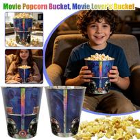 Decorative Round Popcorn Tin Container with Aviation Helmet and Star Emblem Design for Home Kitchen or Office Storage and Display One Size