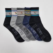 Arnold Palmer Double-Stripe Casual Anti-Twist Men's Fashion Mid-Length Socks 5 Pairs 5 pairs (color mix)