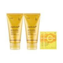 Medicube Kojic Acid Turmeric Vita Brightening Wrapping Mask, Radiance & Glow Care, 75ml (2-Pack + 2 Bonus Masks)