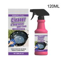 Grill Cleaner Spray 120ml Multi-purpose Grease Remover with Sponge Cloth Grill Degreaser Spray for Countertops Range Hoods Other