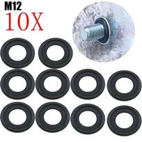 10Pcs M12 Washer Seal Black Rubber Oil Drain Plug Gasket Sealing O Ring 12616850 Car Oil Pan Drain Screws Rubber Gaskets