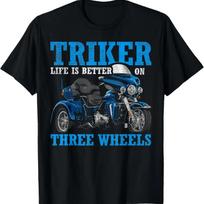 Trikeris - Gyvenimas geresnis ant trijų ratų - Motociklo Trike Marškinėliai, 100% medvilnė S įvairiaspalvis