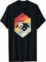 Retro Vintage Drama Masks - Stage Actor & Musical Theater T-Shirt S įvairiaspalvis