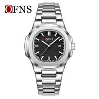Oufanny Unisex Luxury Quartz Watch with Luminous Markers, Waterproof Steel Band, and Single Calendar.