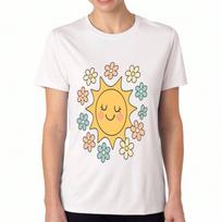 Smiling Sun Face unisex's Cotton T Shirt, Pure Cotton Premium Print, Durable, Casual And Fashionable. Featuring A Cheerful Sun Graphic With A Moustach S įvairiaspalvis