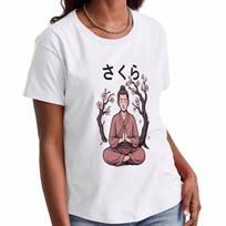 Sakura Cherry Blossom unisex's Cotton T Shirt, Premium Cotton Graphic Print, Durable And LongLasting, Fashionable For Daily Wear, Soft And Comfortable S įvairiaspalvis
