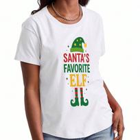 Santa's Favorite  unisex's Cotton T Shirt,Pure Cotton Highquality Printing,Durable,Casual And Fashionable.Christmas  Graphic Tee Shirt,Holiday Theme P S įvairiaspalvis