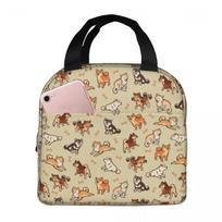 Shiba Inu Lovely Cute Dogs In Cream Insulated Lunch Bag for Women Children Portable Food Boxes Thermal Lunch Box Tote One Size